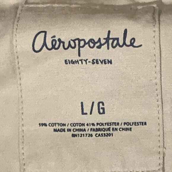 Aeropostale Aero87 Women’s Large Hooded Coat Tan Khaki Pockets Button And Zip - Picture 2 of 6